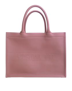 Medium Book Tote, Calfskin, Rose Des Vents (Pink), 62-MA-0230, DB, 3*